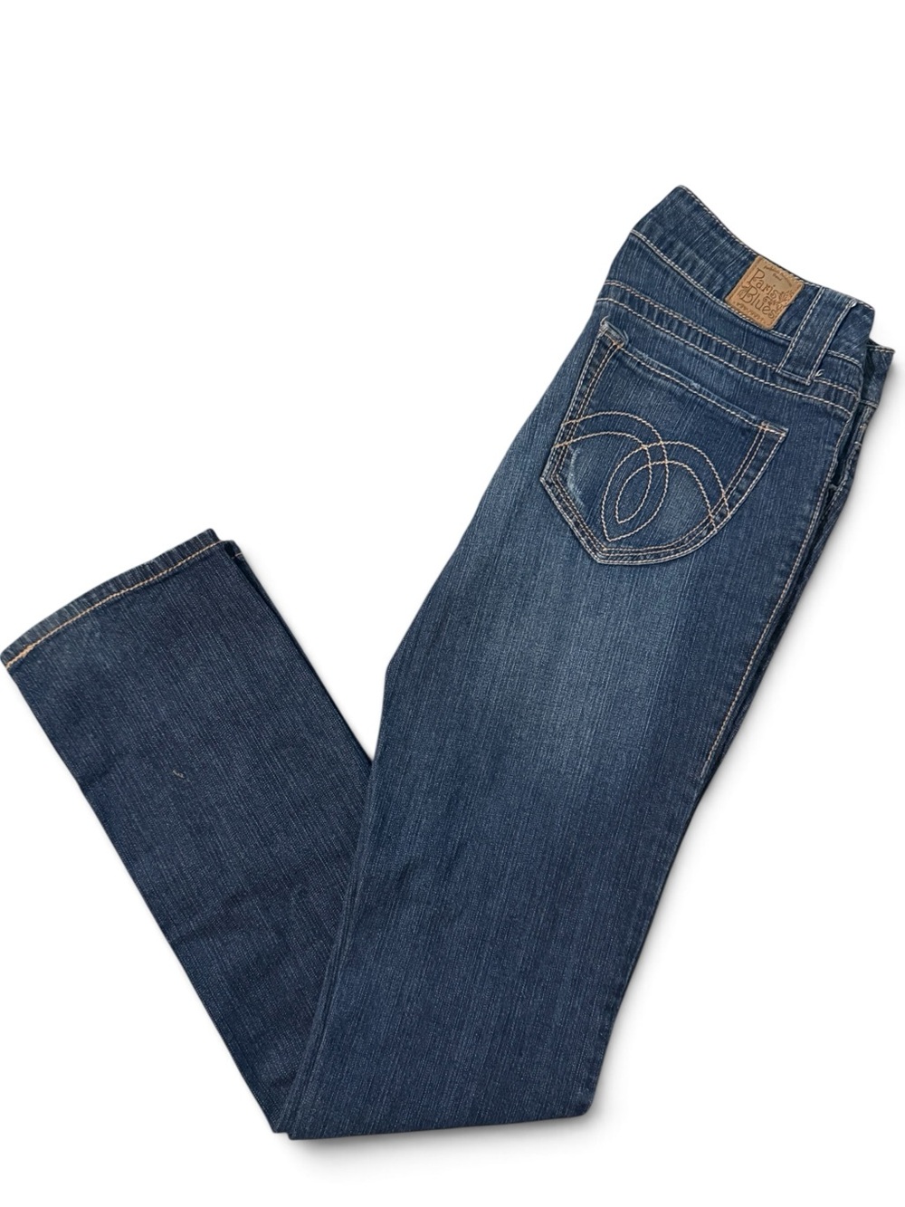 Vintage Paris Blues Y2K Distressed Low Rise Bootcut Embroidered Jeans Women 11